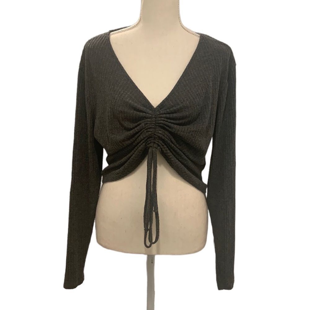 Wild Fable Cropped Grey Knit Sweater